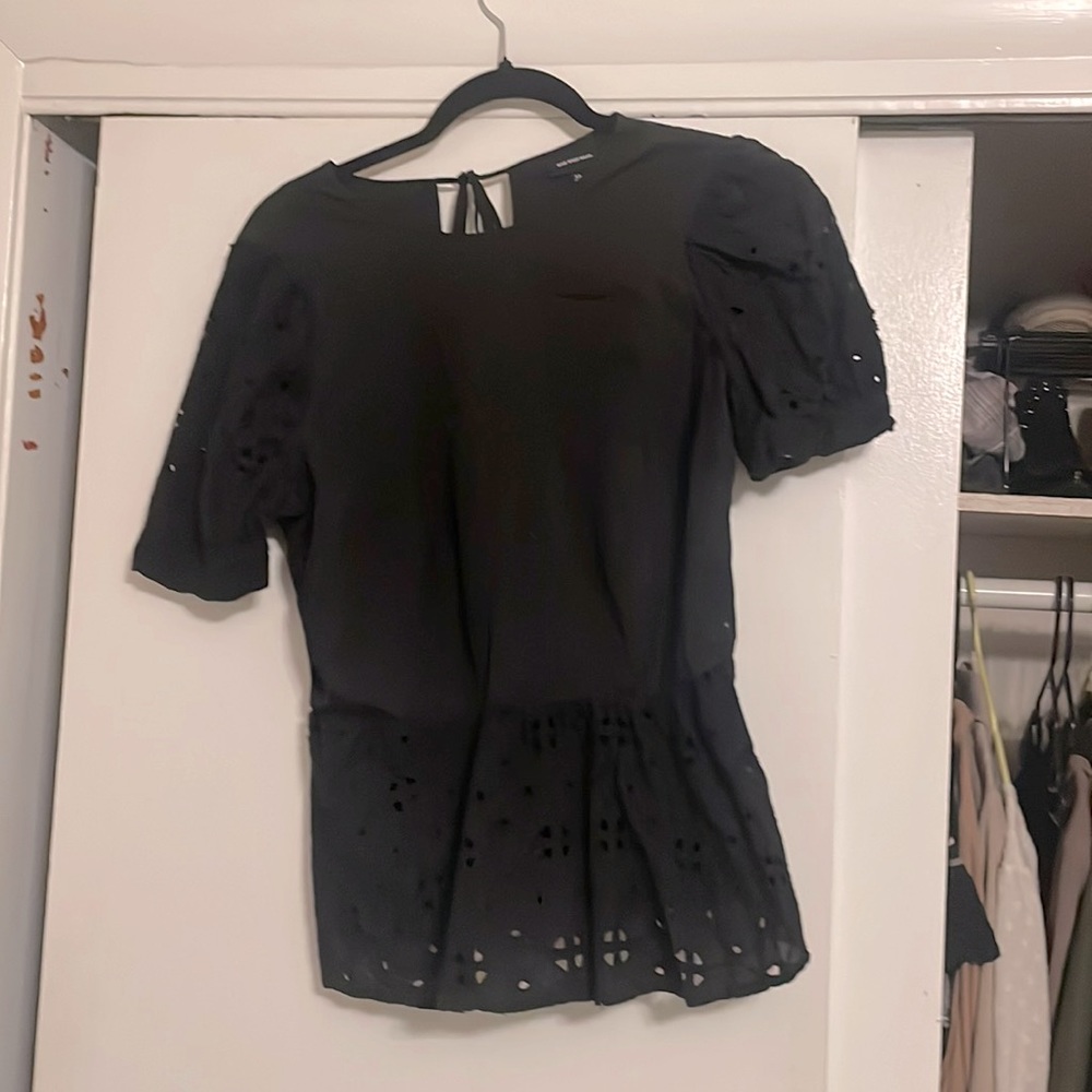 Black peplum /babydoll work top